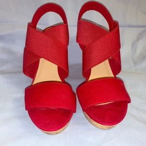 Red Strap Wedges